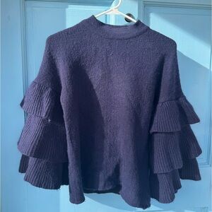 Endless Rose Navy Sweater Bell-Sleeved